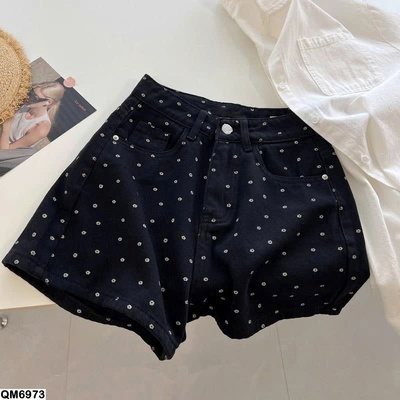 QM6973 QUẦN SHORT JEAN CHẤM BI DÁNG CHỮ A