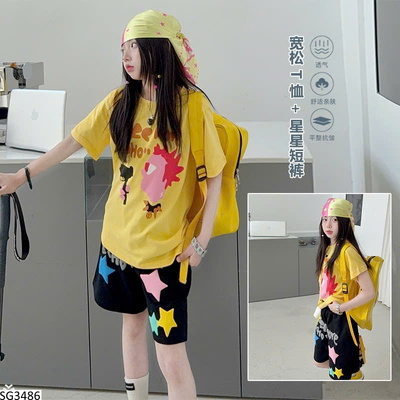 SG3486 SET ÁO PHÔNG IN HÌNH MIX QUẦN SHORT NGÔI SAO