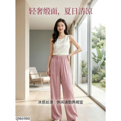 QM6980  QUẦN SUÔNG NỮ VẢI SATIN