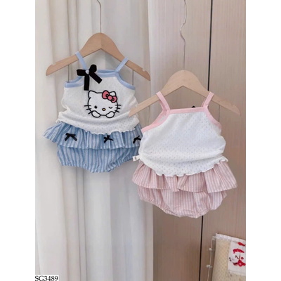 SG3489 SET ÁO HAI DÂY HELLO KITTY MIX QUẦN ĐÙI