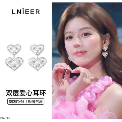 PK2143 BÔNG TAI TIM BLING