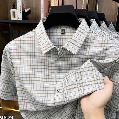 AB2623 ÁO SƠ MI KẺ CARO CỘC TAY CHO NAM