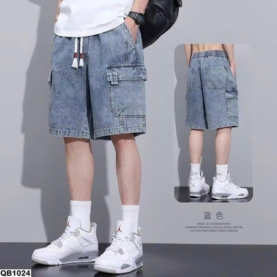QB1024 QUẦN SHORT JEANS TÚI HỘP CHO NAM
