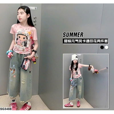 SG3488 ÁO PHÔNG HOẠ TIẾT MIX JEAN LỬNG SZ ĐẠI