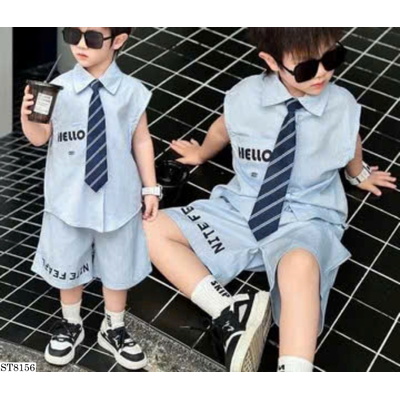 ST8156 BỘ ÁO VEST KHÔNG TAY KÈM CÀ VẠT CHO BÉ TRAI