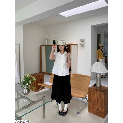 AM4025 ÁO SƠ MI CỔ SEN DÁNG A  W.G.W.E