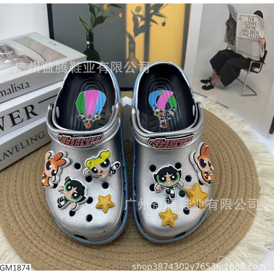 GM1874 DÉP CROCS POWERPUFF GIRLS SIÊU XỊN