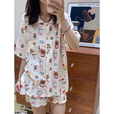 SM5710 SET BỘ NGỦ KITTY MẶC NHÀ CHO NỮ