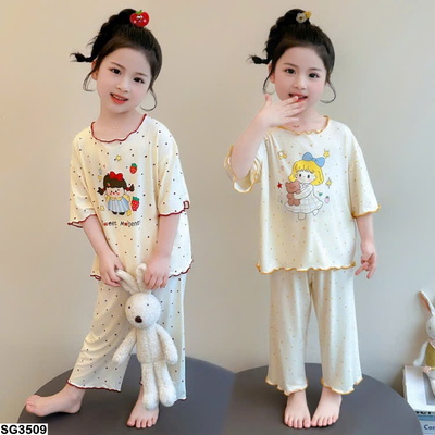 SG3509 BỘ NGỦ CHẤM BI HÌNH CÔ GÁI CHO BÉ