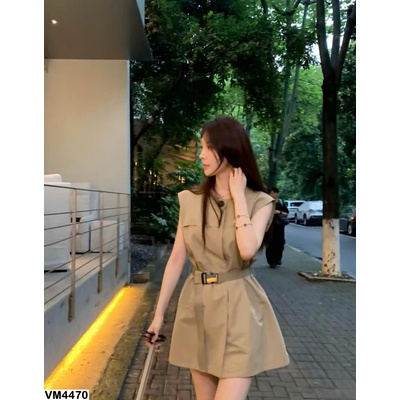 VM4470 ĐẦM MĂNG TÔ KÈM BELT YJIA