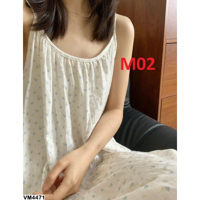 VM4471 VÁY NGỦ ĐŨI 2 DÂY HOA NHÍ