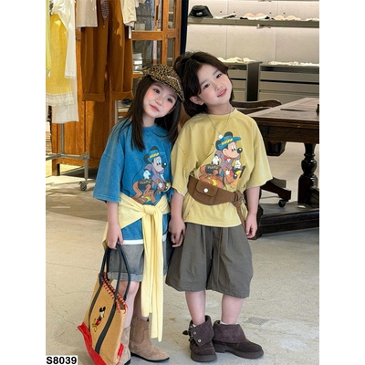 S8039 ÁO PHÔNG MICKEY HÀN QUỐC MIX QUẦN SHORT