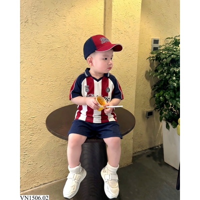 VN1506.02 SET POLO BÓNG CHÀY TẶNG MŨ CHO BÉ