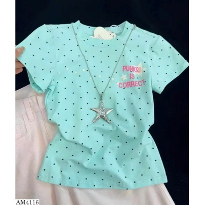 AM4116 ÁO THUN NGẮN TAY CHẤM BI CHO NỮ