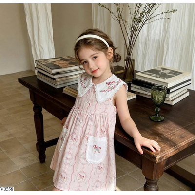 V0558 VÁY CÔNG CHÚA CỔ SEN BG