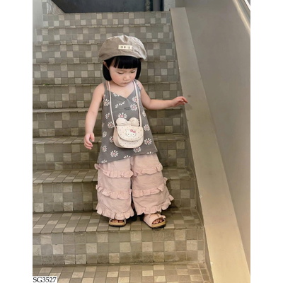 SG3527 ÁO 2 DÂY MIX QUẦN SUÔNG BÈO ADBABY