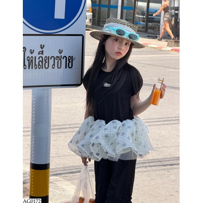 AG0172 ÁO THUN PHỐI VOAN BỒNG BÀNH BÈO