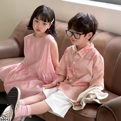 S8042 SET VÁY BG VÀ SƠ MI QUẦN SHORT BT