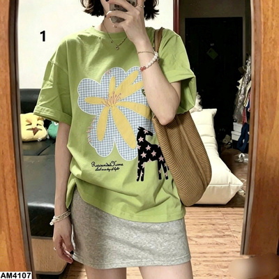 AM4107 ÁO PHÔNG NGẮN TAY HÌNH HOA