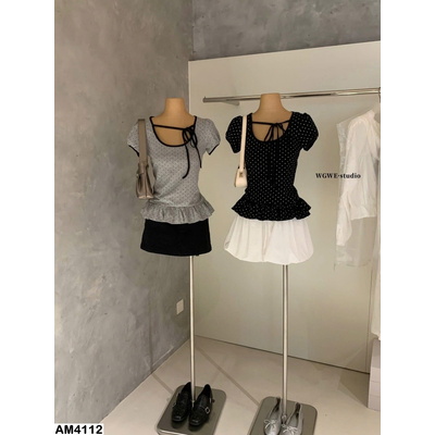 AM4112 ÁO TAY PHỒNG CHẤM BI NHÀ W.G.W.E