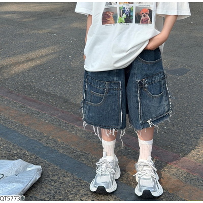 QT5773 QUẦN SHORT JEANS RÁCH TÚI HỘP FANSHU
