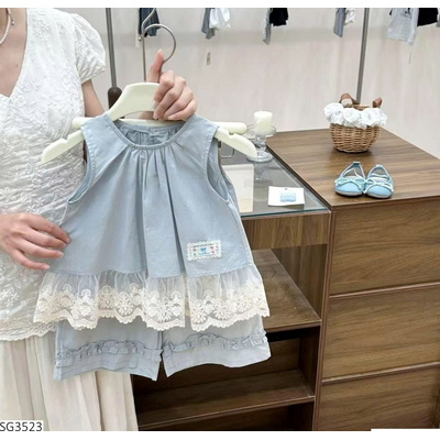 SG3523 SÉT THÔ XANH VIỀN REN COCOGIRIN