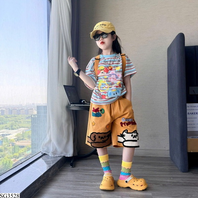 SG3528 ÁO KẺ SẮC MÀU MIX SHORT VÀNG