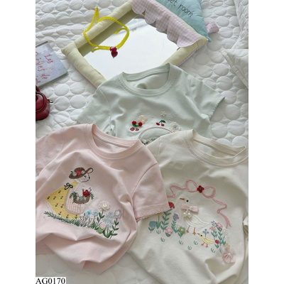 AG0170 ÁO THUN THÊU HÌNH DỄ THƯƠNG