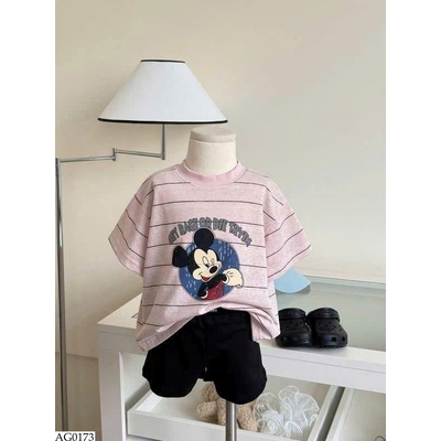 AG0173 ÁO PHÔNG KẺ MICKEY CHO BÉ