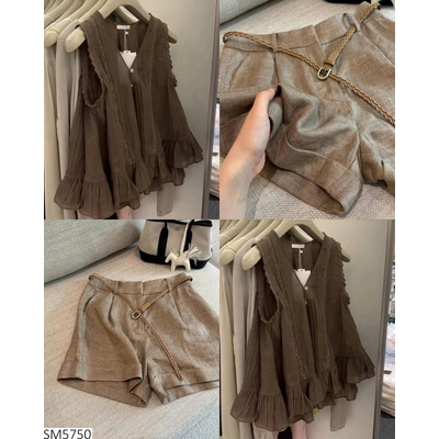 SM5750 SET ÁO SÁT NÁCH BÈO MIX QUẦN SHORT NỮ