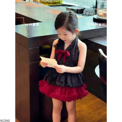 SG3542 ÁO CỔ YẾM PHỐI CHÂN VÁY TUTU CHO BG