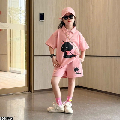 SG3552 SÉT POLO MÈO HỒNG SZ ĐẠI