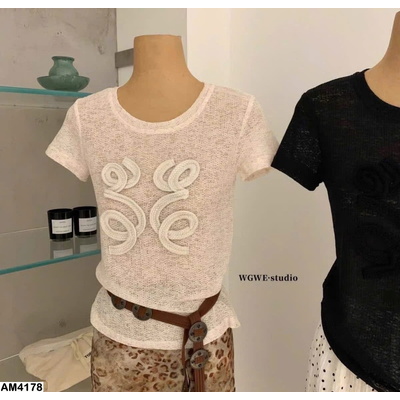 AM4178 ÁO THUN CỘC TAY CỔ TRÒN DỆT VÂN NỔI W.G.W.E