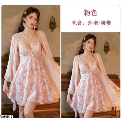 VM4517 VÁY NGỦ LỤA HOA 2S