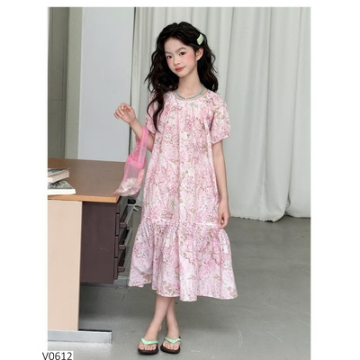 V0612 VÁY BABYDOLL HOA HỒNG
