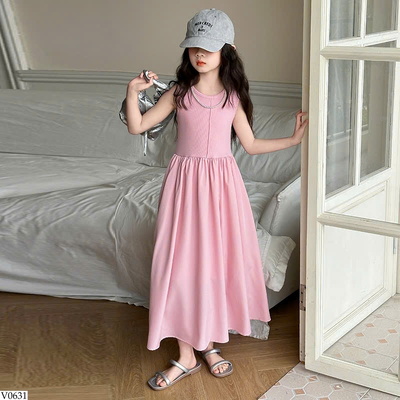 V0631 VÁY SÁT NÁCH DÁNG DÀI CHO BÉ GÁI