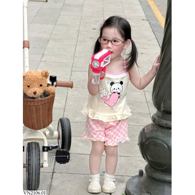 VN2106.01 SET 2B 2 dây gấu trúc tone hồng