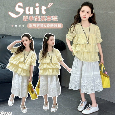 SG3593 SET ÁO BABYDOLL MIX CHÂN VÁY CHO BG