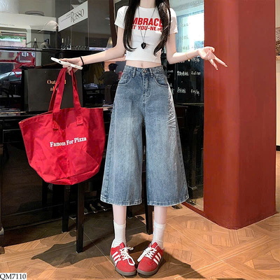 QM7110 QUẦN LỬNG JEANS TÚI KẺ