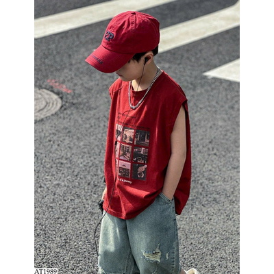 AT1989 TANKTOP ĐỎ IN HÌNH BT SZ ĐẠI