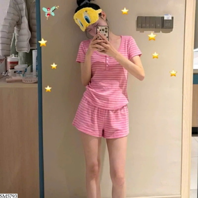 SM5793 BỘ NGỦ SỌC HỒNG NGỌT NGÀO