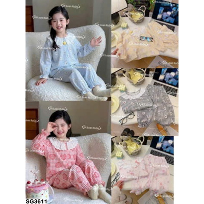SG3611 BỘ NGỦ CỔ REN CHO BÉ GÁI