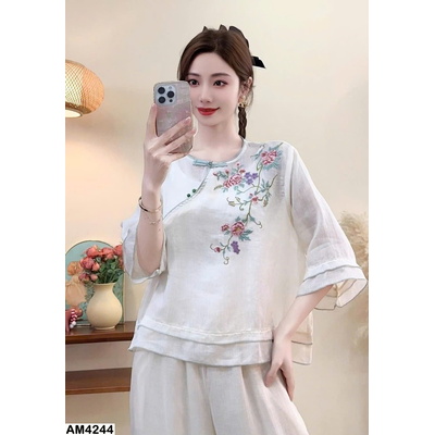 AM4244 ÁO SƠ MI THÊU PHONG CÁCH TRUNG HOA