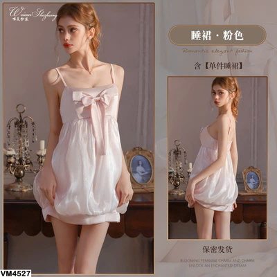 VM4527 VÁY NGỦ 2 DÂY NƠ CHO NỮ
