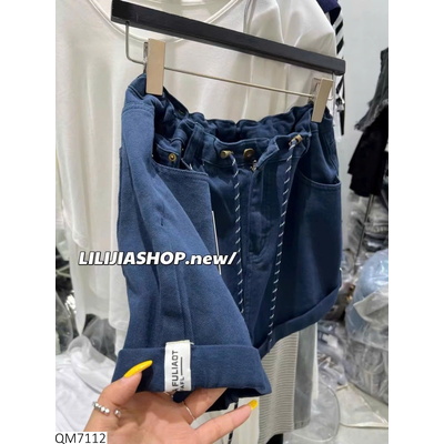 QM7112 QUẦN SHORT DENIM CẠP RÚT DÂY