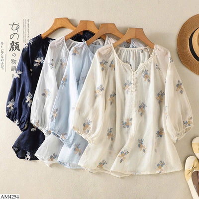 AM4254 ÁO SƠ MI THÊU HOA THANH LỊCH