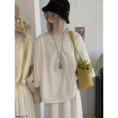 AM4275 ÁO SƠ MI TAY LỠ CỔ V