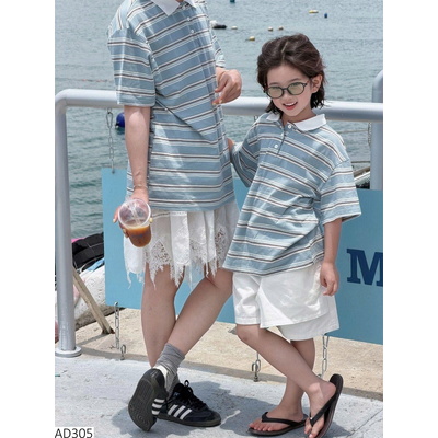 AD305 ÁO POLO KẺ CHO MẸ VÀ BÉ