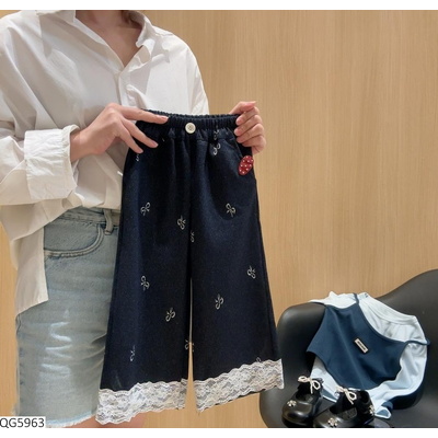 QG5963 QUẦN SUÔNG NƠ VIỀN REN