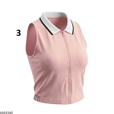 AM4340 ÁO POLO SÁT NÁCH KHÓA KÉO NỮ